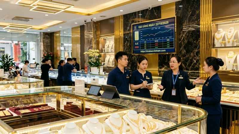 Giá vàng ngày 22/10/2026 giữ nhịp ổn định