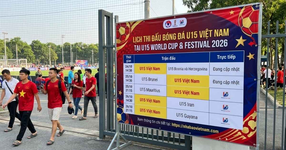 Lịch thi đấu bóng đá U15 Việt Nam tại World Cup 2026